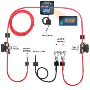 전압 조절식 듀얼 배터리 아이솔레이터, 리튬 및 납산 VSR, 자동차 전원 액세서리, 5m 키트, 12V, 140Amp