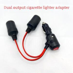 12V 24V 자동차 시가 라이터 스플리터 어댑터 온오프 스위치 포함 1개의 남성 소켓에서 2개의 여성 소켓으