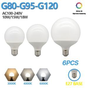 6개입 G80 G95 LED 전구 E27 AC CRI90 에너지 절약 글로벌 라이트 램프