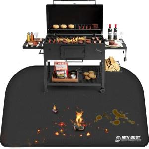 ImnBest 48인치 L x 30인치 W 방화 매트 접이식 그릴 바닥 보호 실리콘 섬유 유리 내열 방수 바비큐 벽난로