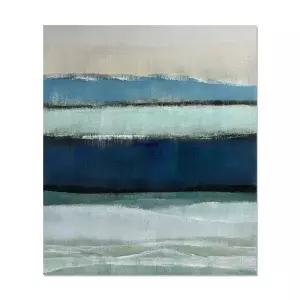 모던 블루 수평선 거실 유화 인테리어그림액자 (50x60cm)
