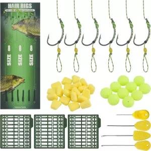 43pcs/152pcs 잉어 낚시 헤어 리그 미끼 도구 키트 옥수수 구슬 부비리 덤벨 스토퍼와 스트링거 바늘