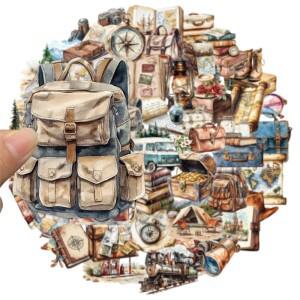 50/100PCS 레트로 여행 풍경 스티커 DIY 수하물 메모 워터 컵 스케이트 보드 방수 애완 동물