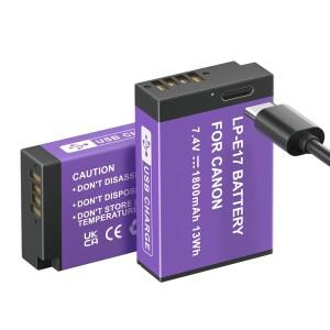 Canon EOS RP 200 250D M3 M5 M6 R10, R8, Rebel T8i USB-C 입력이 있는 PALO LPE17 LP 배터리