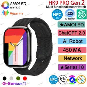 2025 AMOLED 스마트워치 HK9 프로 2세대 오리지널 시리즈 10 2.02 무한 화면 AI 로봇 NFC 나침반 여성 남성 스포츠 시계