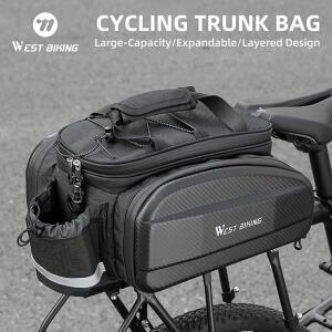 웨스트 바이킹 자전거 뒷좌석 가방 하드쉘 대용량 사이클링 트렁크 MTB 로드 패니어 확장형 리어 랙