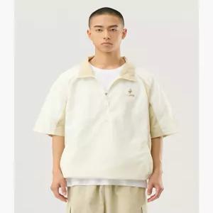 르꼬끄 유니 경량 우븐 루즈핏 반팔 아노락 자켓 - 크림(QQ223LJK42) 4901074