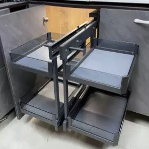 캐비닛 주방 씽크대 랙 오른쪽 개방형 싱크대레일선반 수납 하부장 서랍