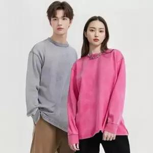 반팔티 반팔티셔츠 피그먼트 맨투맨티 오버핏 티셔츠 롱슬리브 워싱 가을 긴팔 남자 여자 빈티지