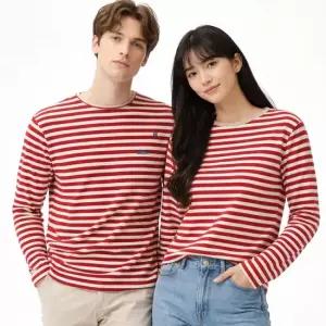 세인트제임스 6870 PERSAN ECRU 메르디앙 모던 스트라이프 공용 긴팔티