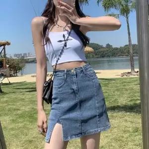 [VCMP5NRD]이너 속바지 옆트임 데님 미니 패션 스커트