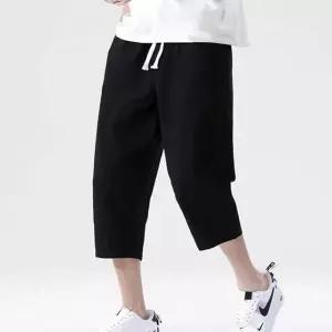 가벼운 남자 밴딩 팬츠 린넨 바지 7부 캐주얼 데일리 바캉스룩바지