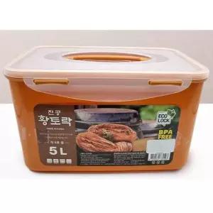 황토락 김치통 김장 밀폐 용기 진공 반찬통 5리터 김치통