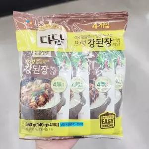 CJ 다담 우렁강된장 140G X 4 x 1개 보냉백포장