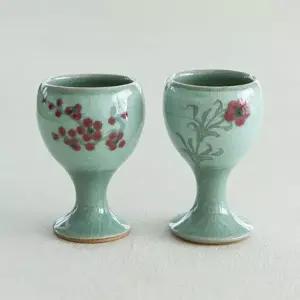 이천도자기 청자 찻잔 2p 세트 5.5cm 식기 다도 다기