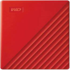 WD 2TB My Passport 휴대용 외장 하드 드라이브 빨간색 랜섬웨어 방지 및 비밀번호 보호 기능이 있는 백업