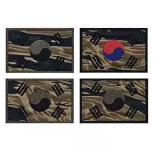 탄 타이거 스트라이프 태극기 패치 와펜의류스티커 수선 밀리터리 뱃지 밀리터리와 촬영중 녹화중 반사 가