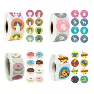 4종 캐릭터스티커(8디자인) 대용량500pc