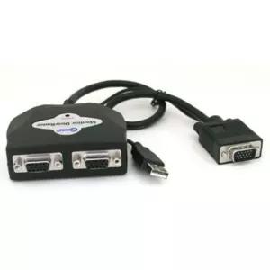 Coms 모니터 분배기 2대1 케이블 일체형 USB 전원