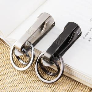 키링 티타늄 허리 걸이 블랙 클립 키홀더 허리띠 스트랩