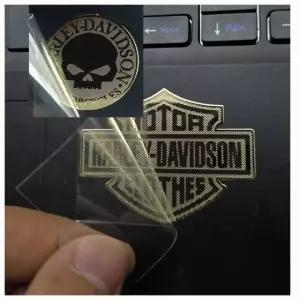 레트로 성격 금속 로고 헬멧 스티커 오토바이 바디 Harley Davidson Electr A50x40mm silver