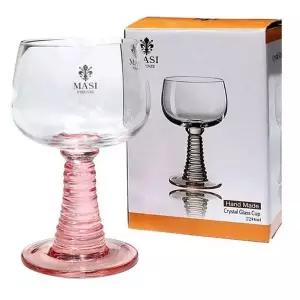 [콩심팥심]swK 와인잔 유리컵 물컵 핑크 1P 220ml 마시피렌체 샴페인 커피잔