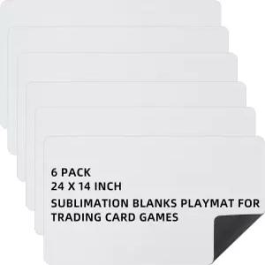 예시야 6개 카드 매트 승화 블랭크 플레이 TCG MTG용 24 x 14 인치 매끄러운 고무 보드 게임 화이트