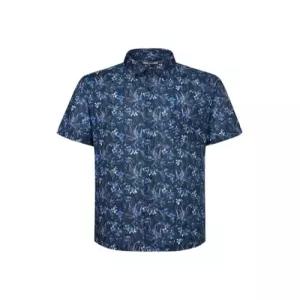 닥스셔츠 DAKSSHIRTS 면100 프린트 반팔셔츠 레귤러핏 네이비