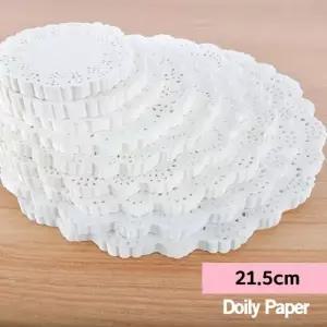 파티 테이블장식 도일리페이퍼 레이스종이 접시받침 21.5cm 100매 WFOXD56