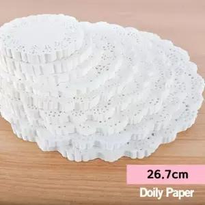 파티 테이블장식 페이퍼 레이스 냅킨 접시 케이크종이 26.7cm 100매 WFOXD5K