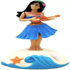 블루 장식 자동차 흔들리는 머리 인형 춤추는 훌라 걸 태양열 춤 추는 하와이