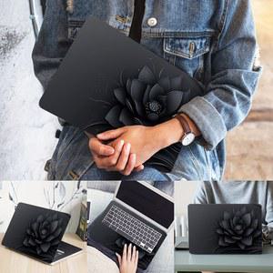 2피스 노트북 케이스 블랙 로터스 스티커, HP, Dell, Samsung, Apple, Asus 노트북용 스크래치 방지 DIY 아트 - 간편