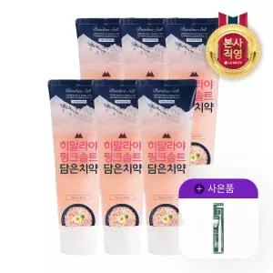 [엘지생활건강]죽염 히말라야핑크솔트 플로럴 치약 100g X 6개 + (증정)치주라인3.5 칫솔 1입