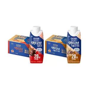하이뮨 프로틴 액티브 딥초코 250ml, 18개, 1개+더블샷 커피 250ml, 18개, 1개