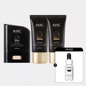 AHC 마스터즈 아쿠아리치 선크림 듀오세트 30ml+에어리치 선스틱 14g+(증정)프로샷 세럼 5ml