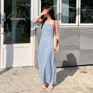 [바캉스룩#하객룩]로엘 잔꽃 뷔스티에 롱 원피스