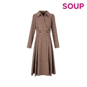 SOUP [본사] 정상가 219 000원 | 칼라넥 체크 롱 원피스 SY9OP32)