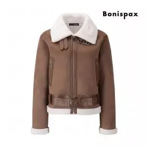 보니스팍스 정상가:249,000원 ㅣ 하이넥 버클 양털 무스탕 자켓 (XP4JK014L0)