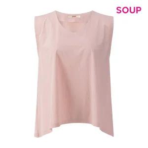 [SOUP](타임스퀘어점패션관)V넥 언발 플레어 슬리브리스 블라우스 (S65SS22)