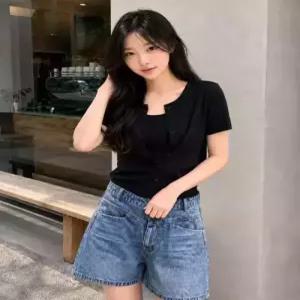 제네럴아이디어 generalideastandard 온도컷 크루넥 하프 가디건 BLACK GF2LKC539