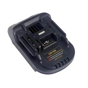 듀얼트 20V 및 밀워키 18V 배터리를 마키타 BL1830으로 변환하는 DM18M 어댑터 (USB 충전 소켓 포함,