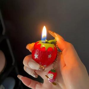 딸기 캐릭터 금속 인플레이터블 라이터 귀여운 인테리어 선물