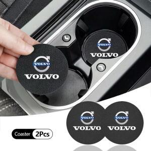 볼보 XC60 V60 V40 V50 S60 V70 S90 S80 V90 EX30 용 차량용 물병 홀더 미끄럼 방지 매트 2개