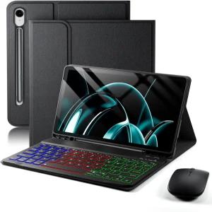 삼성 갤럭시 탭 S10 FE Plus / 13.1 인치 2025 케이스 키보드 레인보우 백라이트 마우스 펜슬 홀더 내장