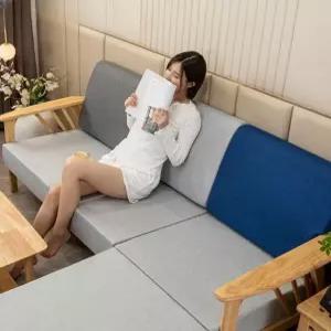 단단한 삼각쿠션 허리받침 지지대 등받이 린넨 요추 스폰지 베개형