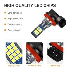 폭스바겐 파사트 B7 B8 2008 2017 LED 전구 2X H8 H11 H16JP 자동차 안개등 주간 주행 주행등 12V 24V 6000