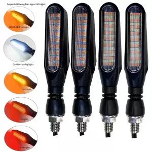 12V 36 LED 범용 바이크 오토바이 방향 지시등 전후방 흐르는 황색 표시등 빨간색 브레이크 M10 테일 라이