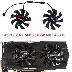 비디오 카드 팬 GPU 쿨러 ASROCK RX 580 2048SP MK2 4G/8G OC용 Asrock Phantom Gng RX570 4G용 2개/세트 T