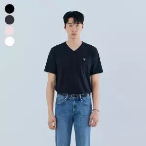 [백화점 정품] 게스 진 남여공용 V넥 투명 미니 삼각 쿨반팔 티셔츠 MQ2K9490