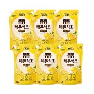 퐁퐁 주방세제 레몬식초 리필 1.2L x6개